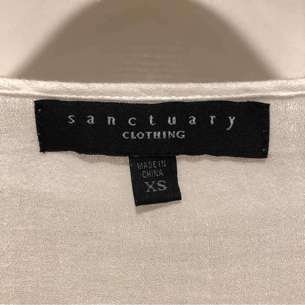 SANCTUARY White 100% Cotton Beach Vibes Dress Flared Sleeves Size XS Beautiful! - Picture 4 of 14